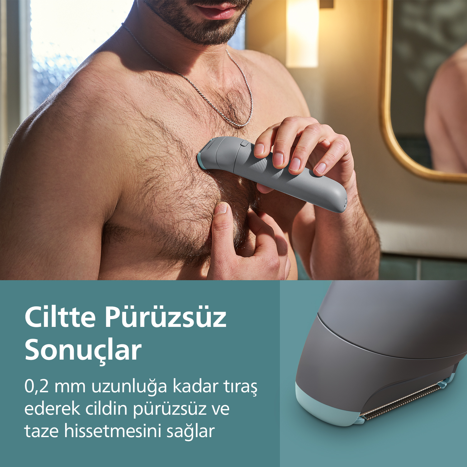 PHILIPS 3000 Serisi Vücut Tıraş Makinesi, 3'lü Cilt Koruma Sistemi, Islak&Kuru Kullanım, BG3480/15