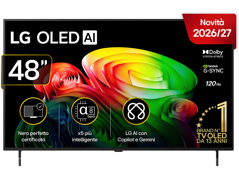 LG OLED AI B6 OLED48B65LA TV OLED, SMART TV, 48 ", Processore a8 4K Gen3, Umber Brown, Classe G