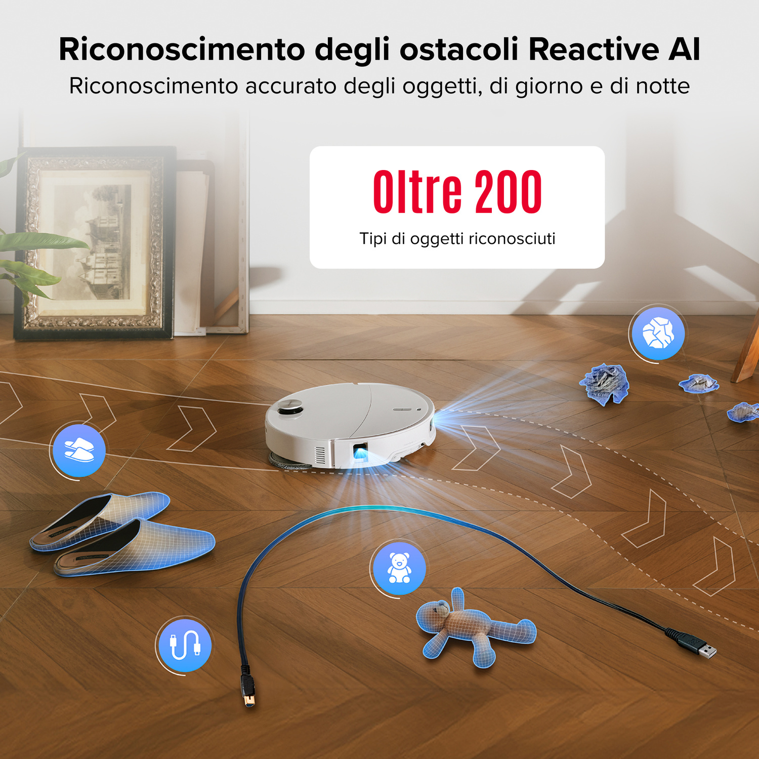 ROBOT ASPIRAPOLVERE ROBOROCK QREVO EDGE 2 PRO W    , Potenza 60 W, Lavapavimenti, Autonomia fino a 220 min, Sensore di superficie, Spazzola laterale, Base di carica, Bianco
