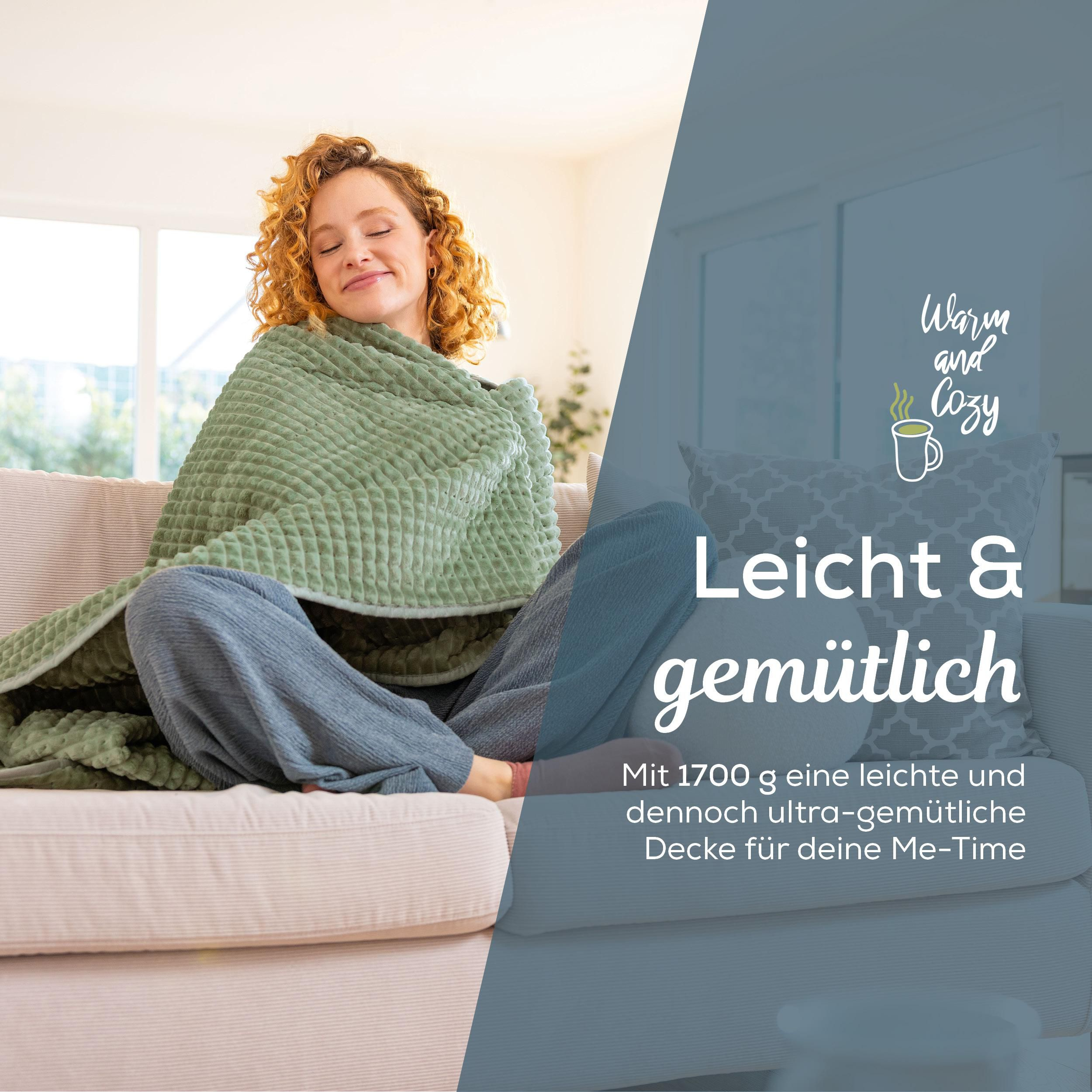 BEURER 400.69 HD 72 Waffle Sage Green Wärmezudecke