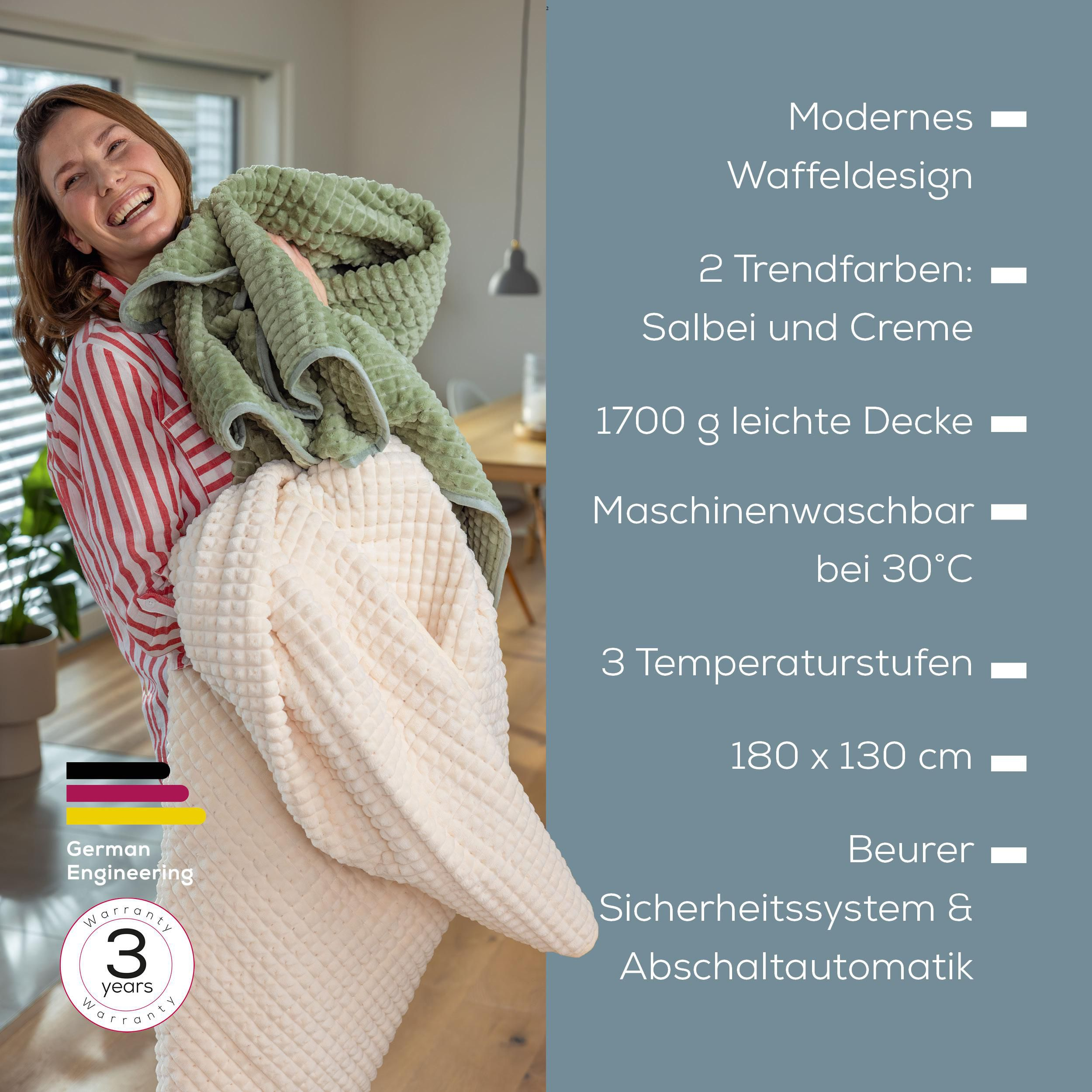 BEURER 400.66 Waffle Ivory Wärmezudecke