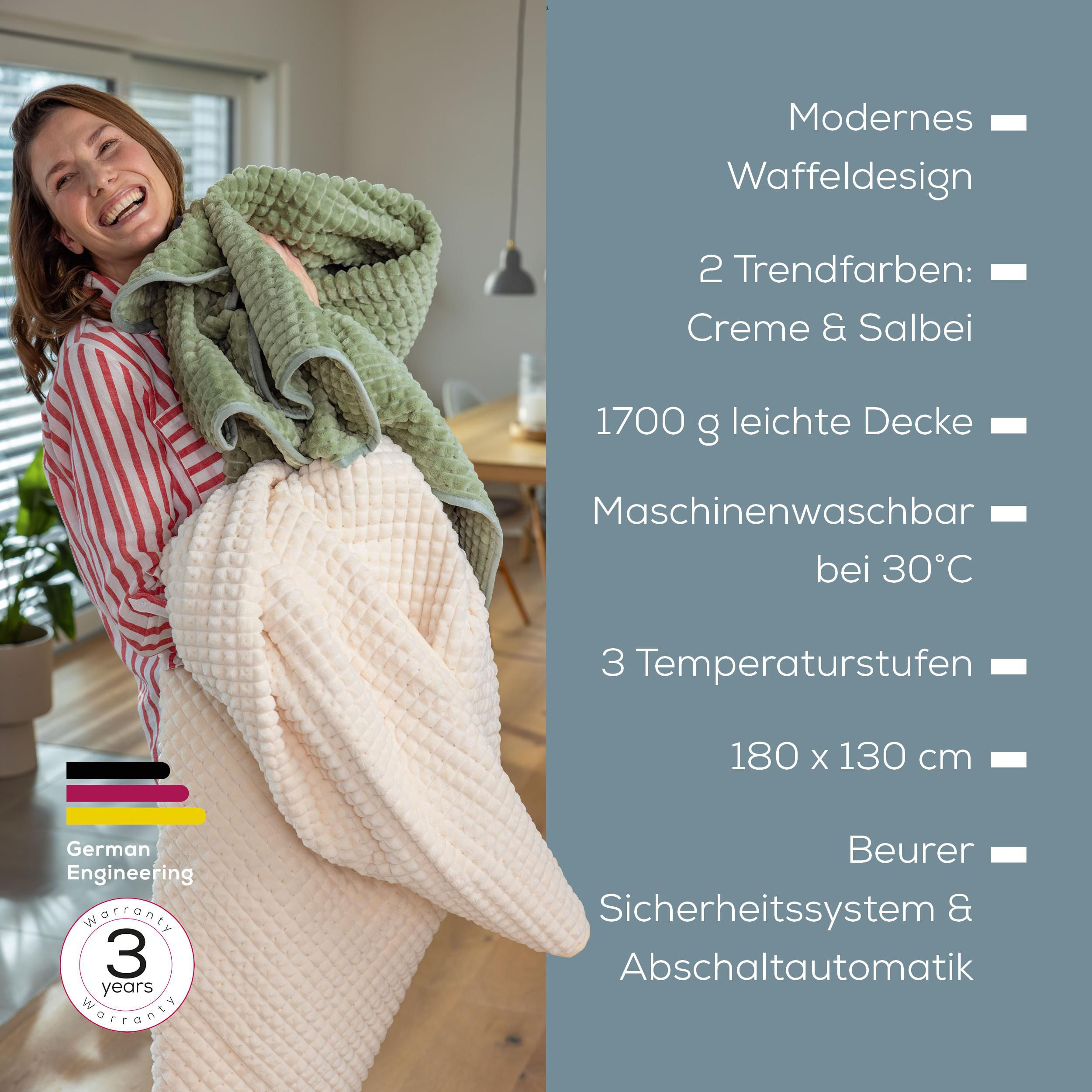 BEURER 400.66 Waffle Ivory Wärmezudecke