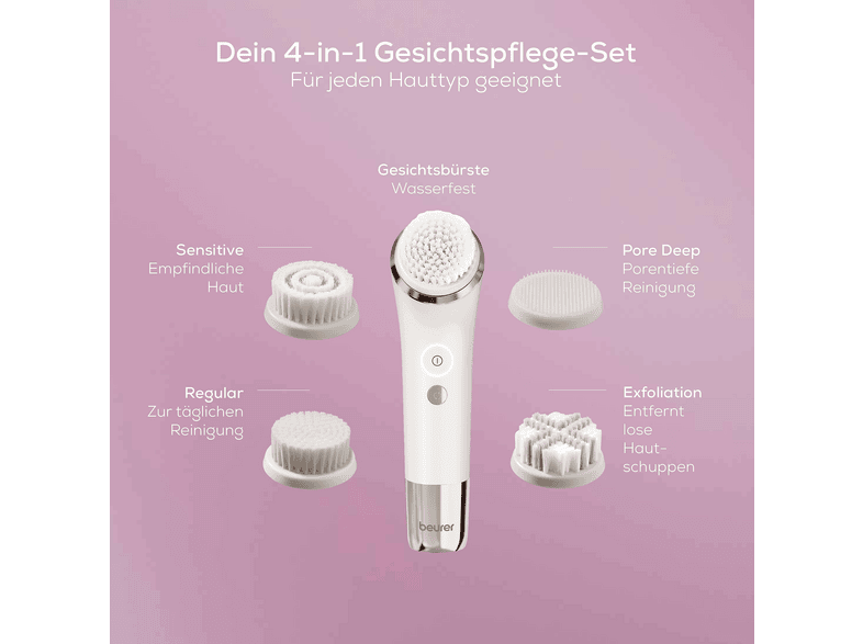 Beurer 107.28 FC97 Pureo Fresh Glow Gesichtsbürste mit 4-Aufsätze — Foto 4 von 5