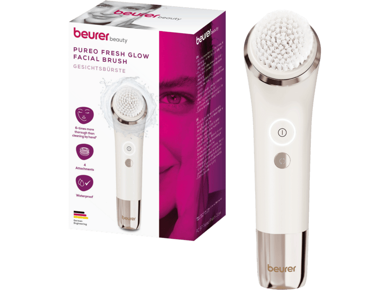 Beurer 107.28 FC97 Pureo Fresh Glow Gesichtsbürste mit 4-Aufsätze