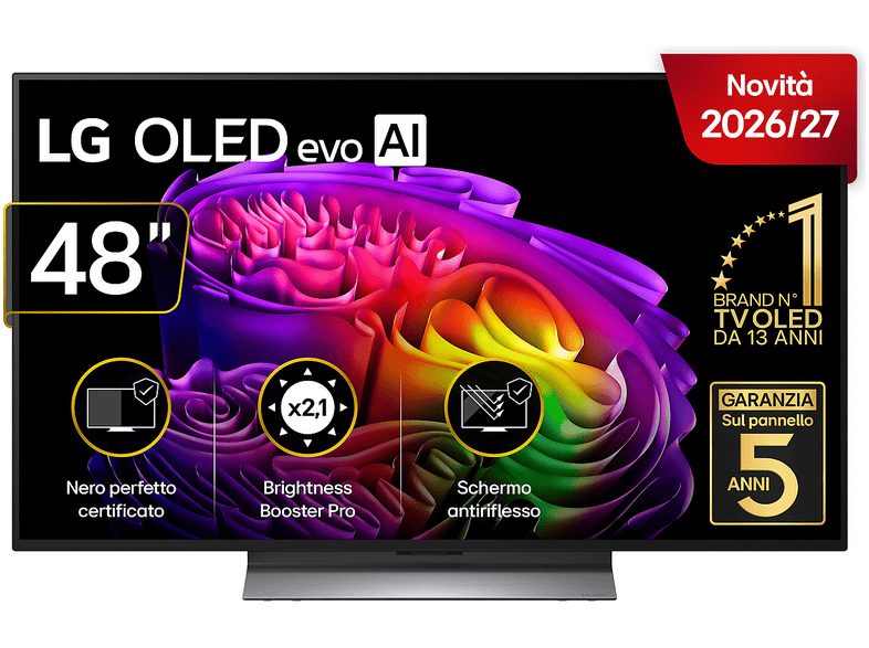 LG OLED evo AI G6S OLED48G66 TV OLED, SMART TV, 48 ", Processore a11 4K Gen3, Dark Satin Silver, Classe E