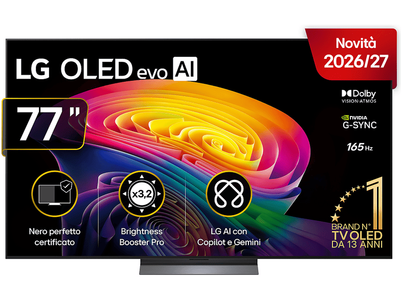 LG OLED evo AI C6 OLED77C65 TV OLED, SMART TV, 77 ", Processore a11 4K Gen3, Charcoal Black, Classe D