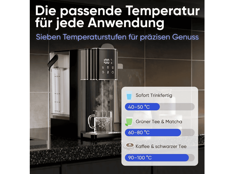 Profi Cook PC-HWS 1320 Heißwasserspender (Schwarz, 3 l, 2600 Watt) — Foto 3 von 5