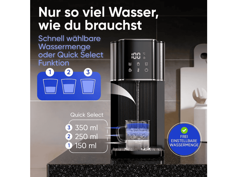 Profi Cook PC-HWS 1320 Heißwasserspender (Schwarz, 3 l, 2600 Watt) — Foto 4 von 5