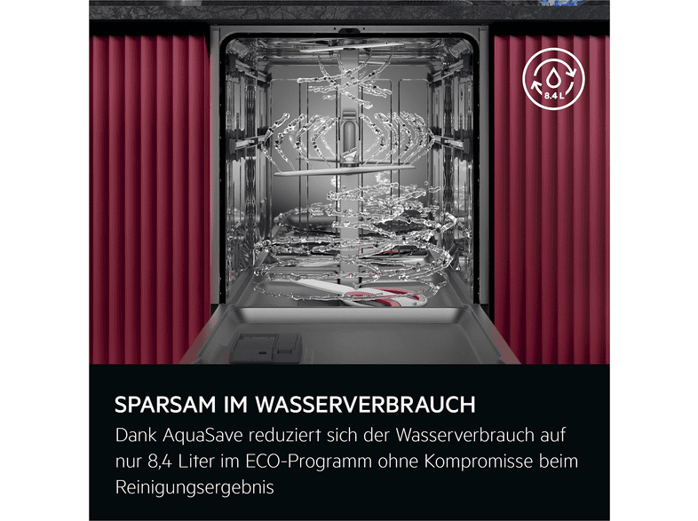 AEG GI8200B4SC Serie 8000 Geschirrspüler (vollintegrierbar, Besteckschublade, 596 mm breit, 42 dB(A), B, Schwarz) — Foto 5 von 5
