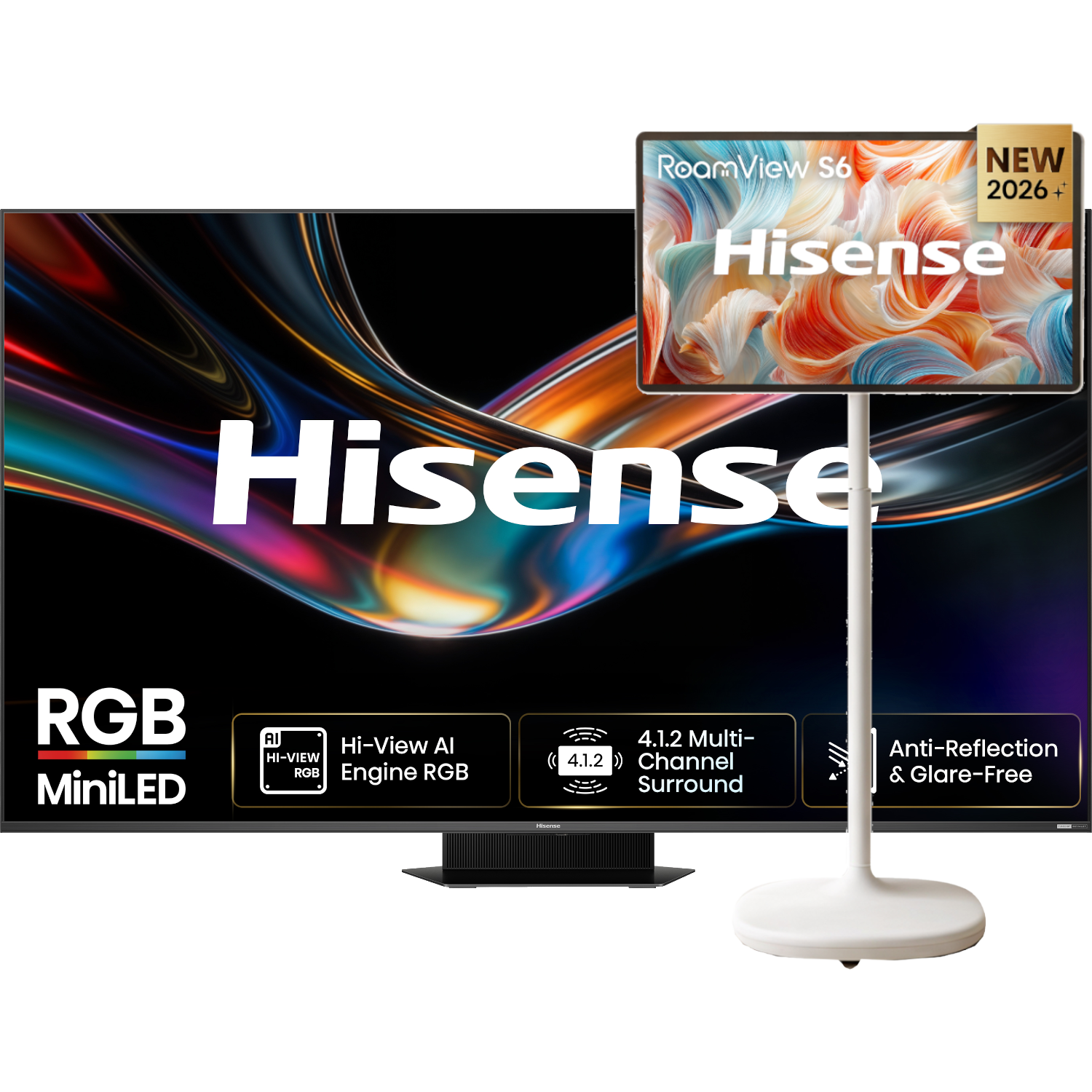Hisense 75ur9s Rgb Miniled 4k (2026) + 32s6s Smart Touchscreen Tv Bundel