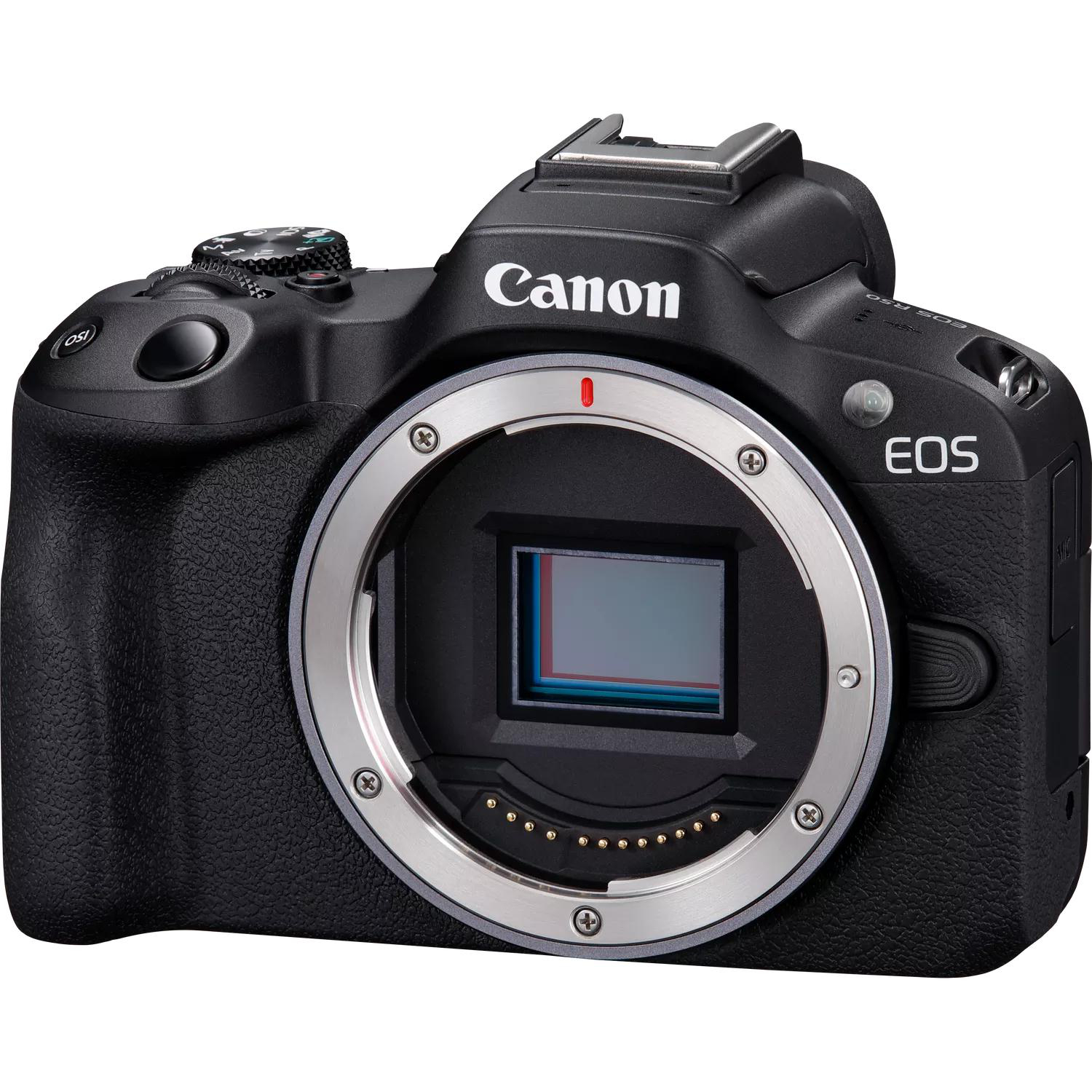 CANON EOS R50 Kit Spiegellose Systemkameras mit Objektiv 75-300 mm, 18-45 mm, 7,5 cm Display, WLAN