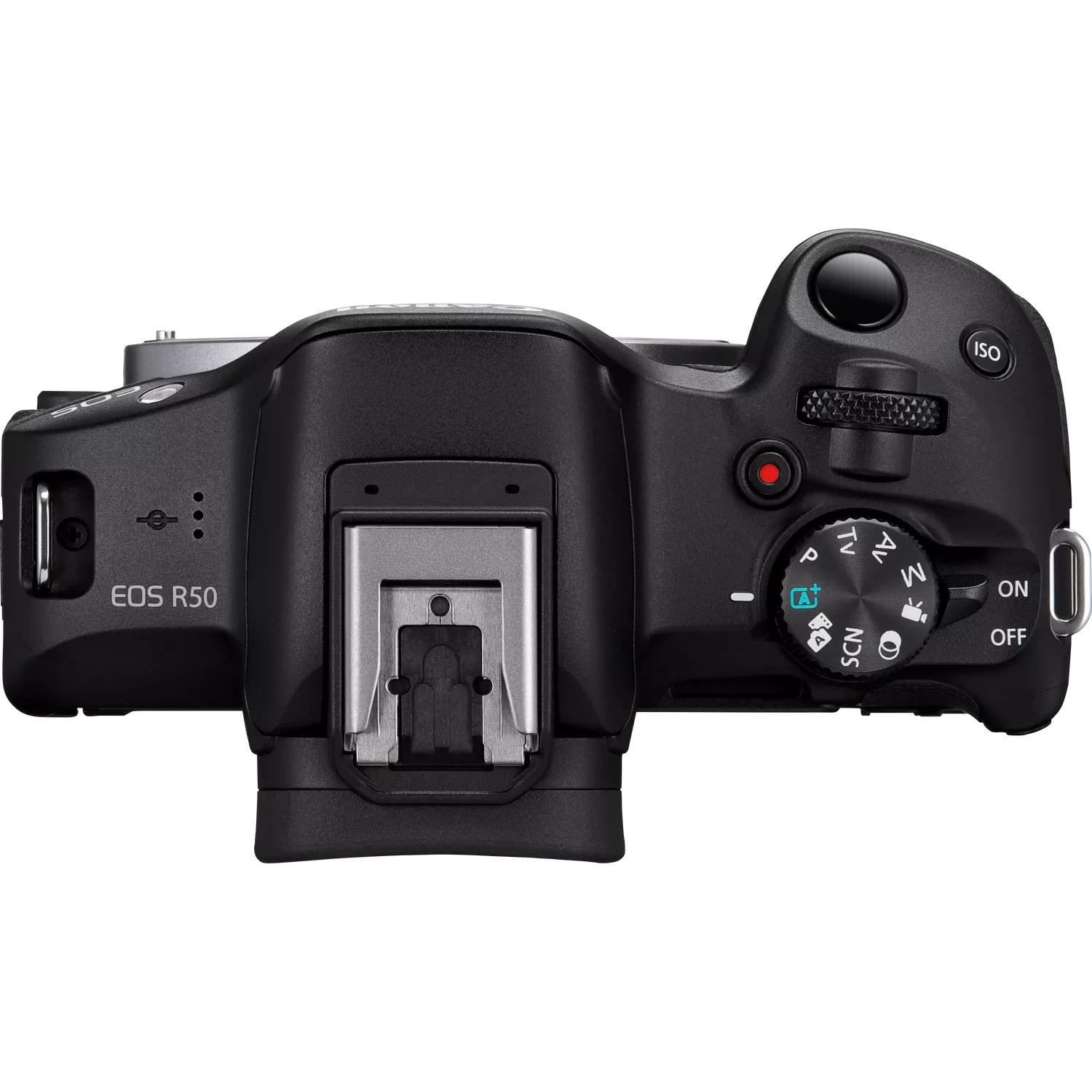 CANON EOS R50 Kit Spiegellose Systemkameras mit Objektiv 75-300 mm, 18-45 mm, 7,5 cm Display, WLAN