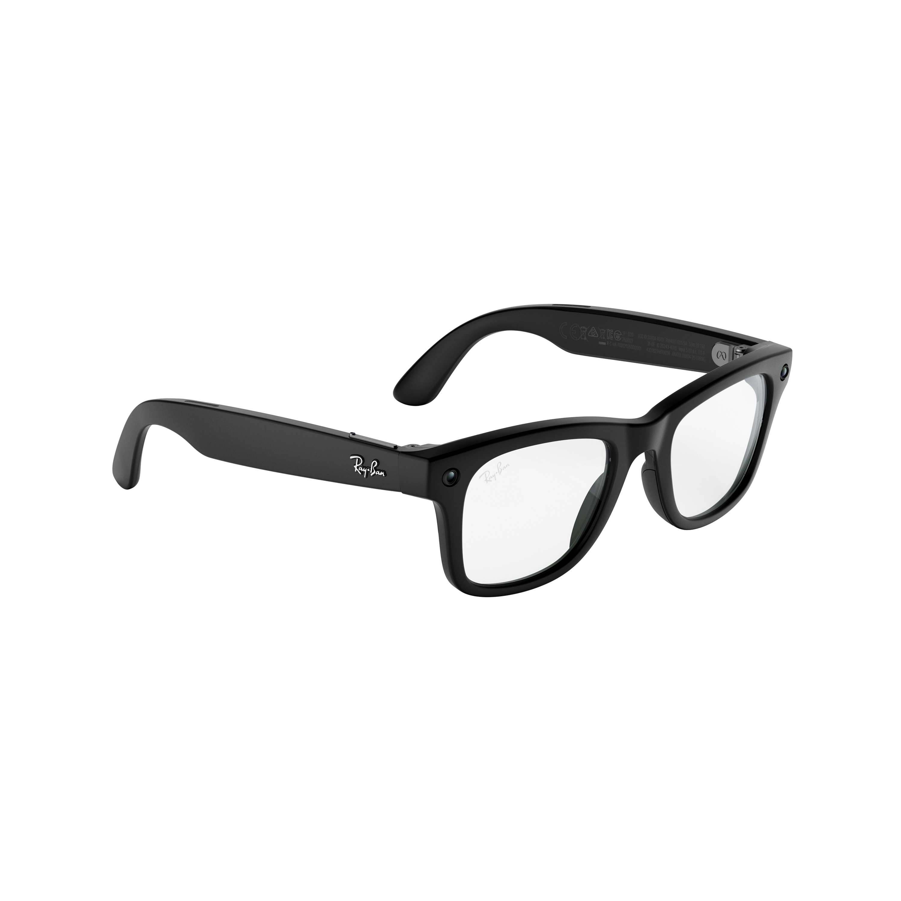 Gafas IA - Ray-Ban Meta Wayfarer (Gen 3), Negro mate, Lentes transparentes, Gafas con IA, Con Cámara, Talla estándar, Unisex