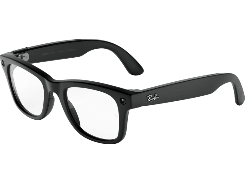 Gafas IA - Ray-Ban Meta Wayfarer (Gen 3), Negro mate, Lentes transparentes, con IA, Con Cámara, Talla estándar, Unisex