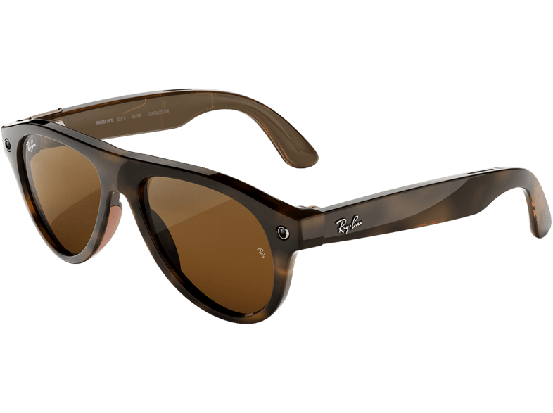 Gafas IA - Ray-Ban Meta Aviator(Gen 3), Habana, Lentes en marrón, con y cámara, Talla estándar, Unisex