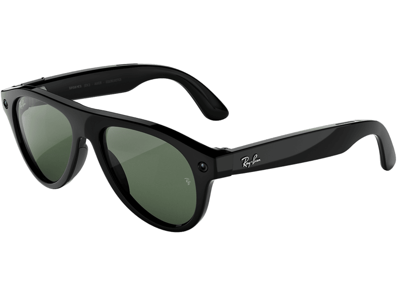 Gafas IA - Ray-Ban Meta Aviator(Gen 3), Negro brillante, Transitions® verde grafito, con y cámara, Talla estándar, Unisex