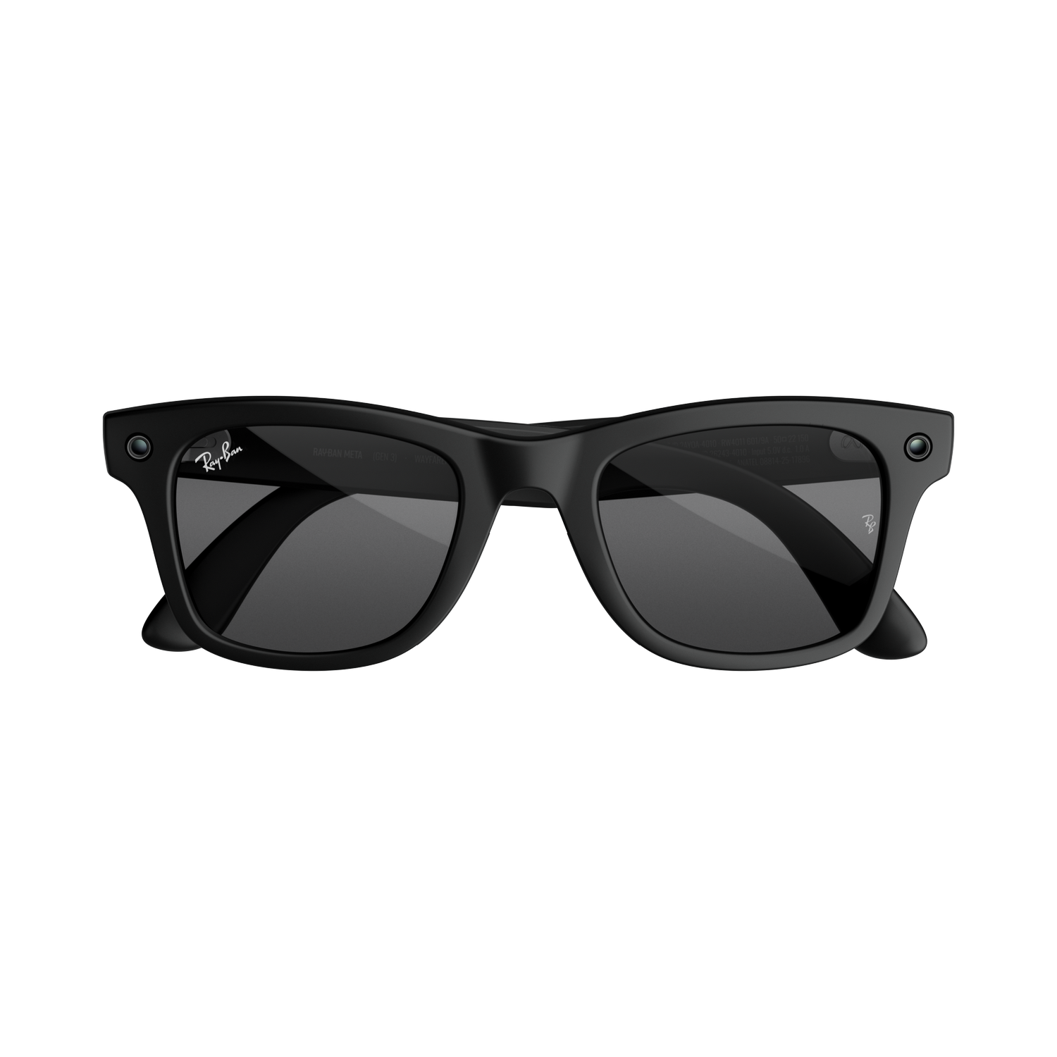 Gafas IA - Ray-Ban Meta Wayfarer (Gen 3), Negro mate, Lentes en gris, Gafas con IA y cámara, Talla estándar, Unisex