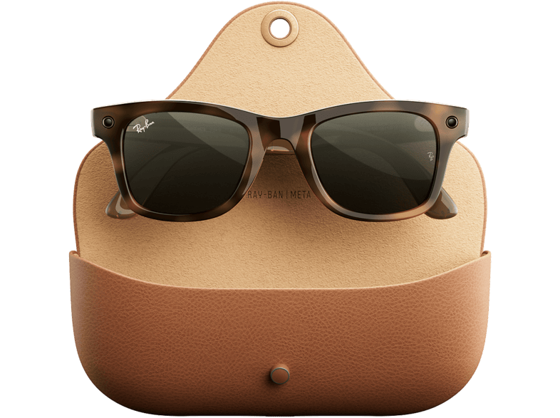 Gafas IA - Ray-Ban Meta Wayfarer (Gen 3), Habana, Lentes en verde, con y cámara, Talla estándar, Unisex