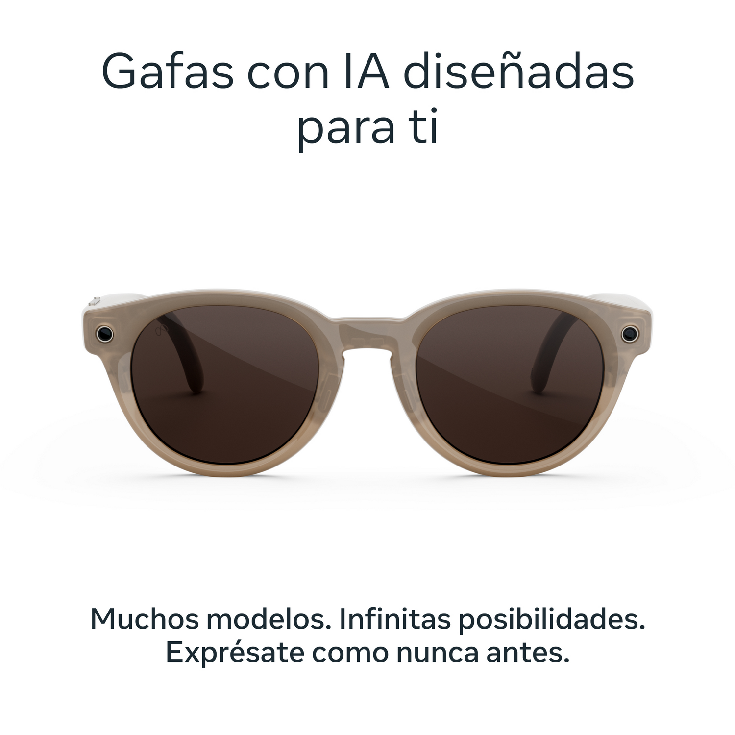 Gafas IA - Meta Nova, Arenisca, Lentes en chocolate, Gafas con IA y cámara, Talla Estándar, Unisex