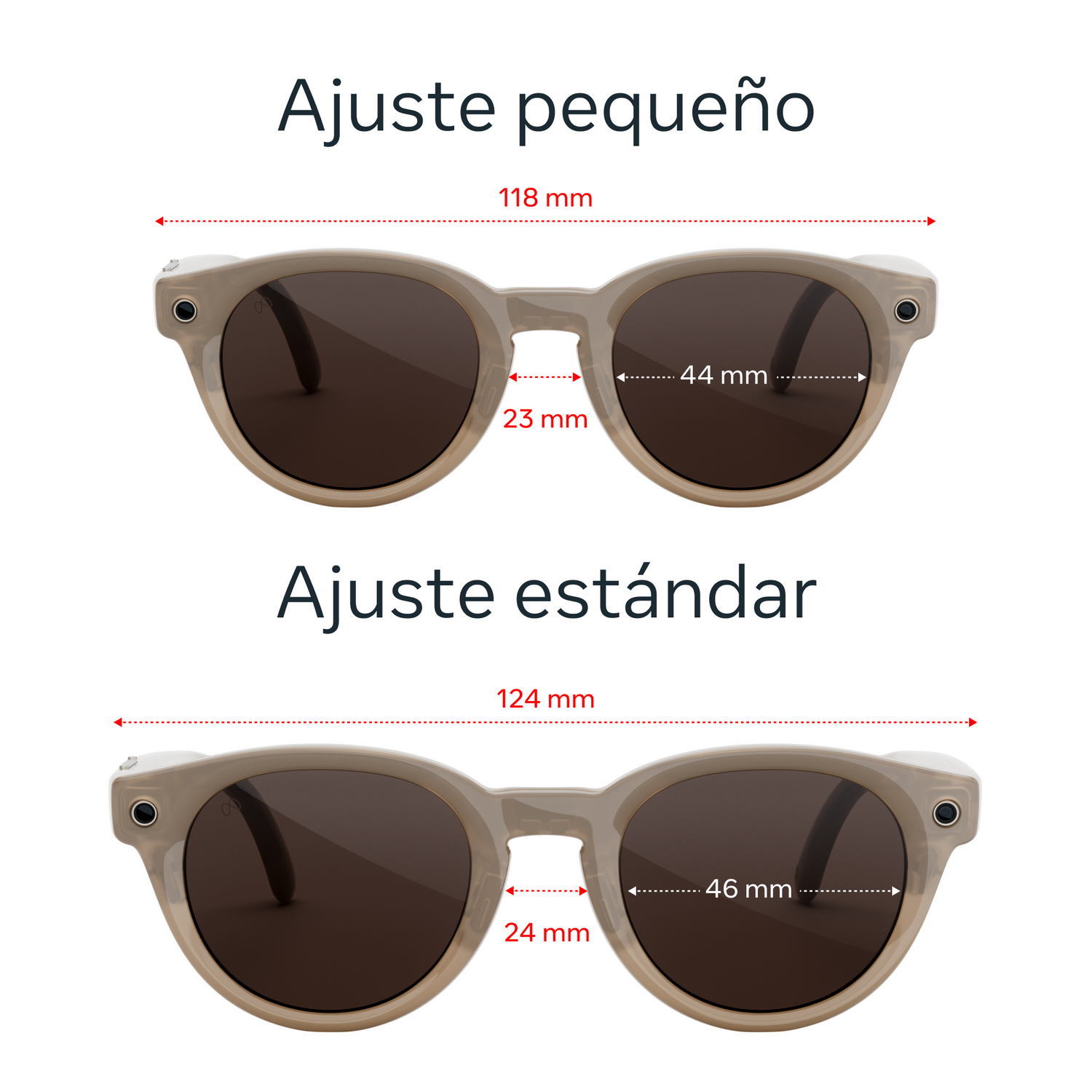 Gafas IA - Meta Nova, Arenisca, Lentes en chocolate, Gafas con IA y cámara, Talla Estándar, Unisex