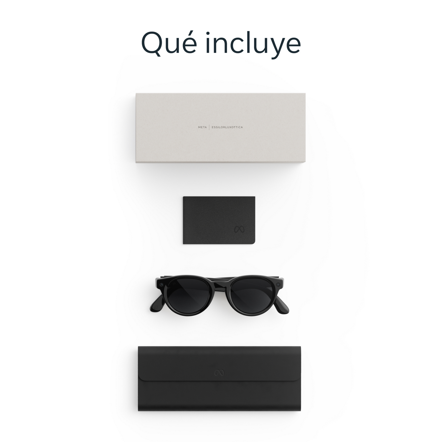 Gafas IA - Meta Nova, Negro clásico, Lentes en gris polarizado, Gafas con IA y cámara, Talla Estándar, Unisex