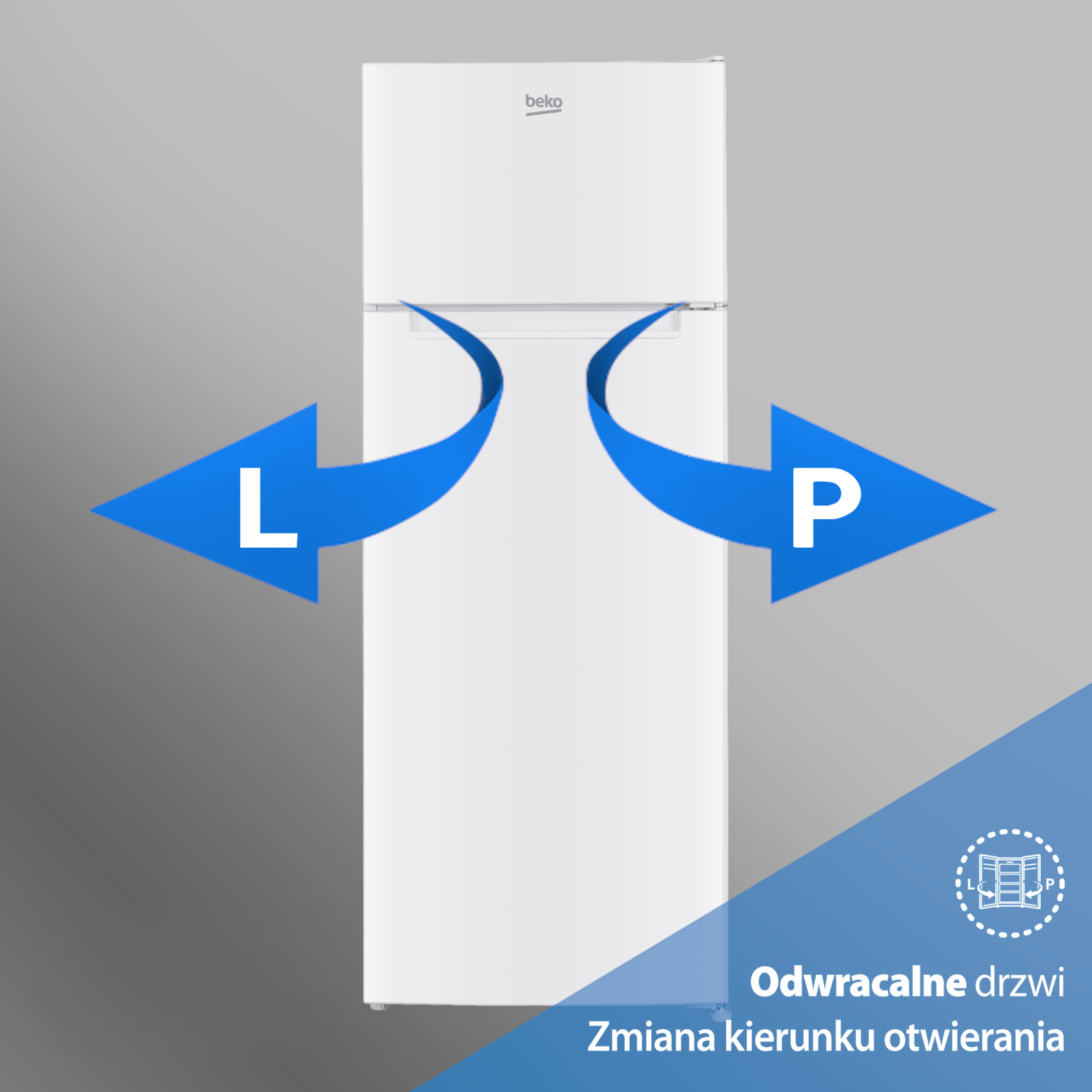Lodówka BEKO b100 RDSO206K40WN MinFrost EasyPull Oświetlenie LED 143cm Biały