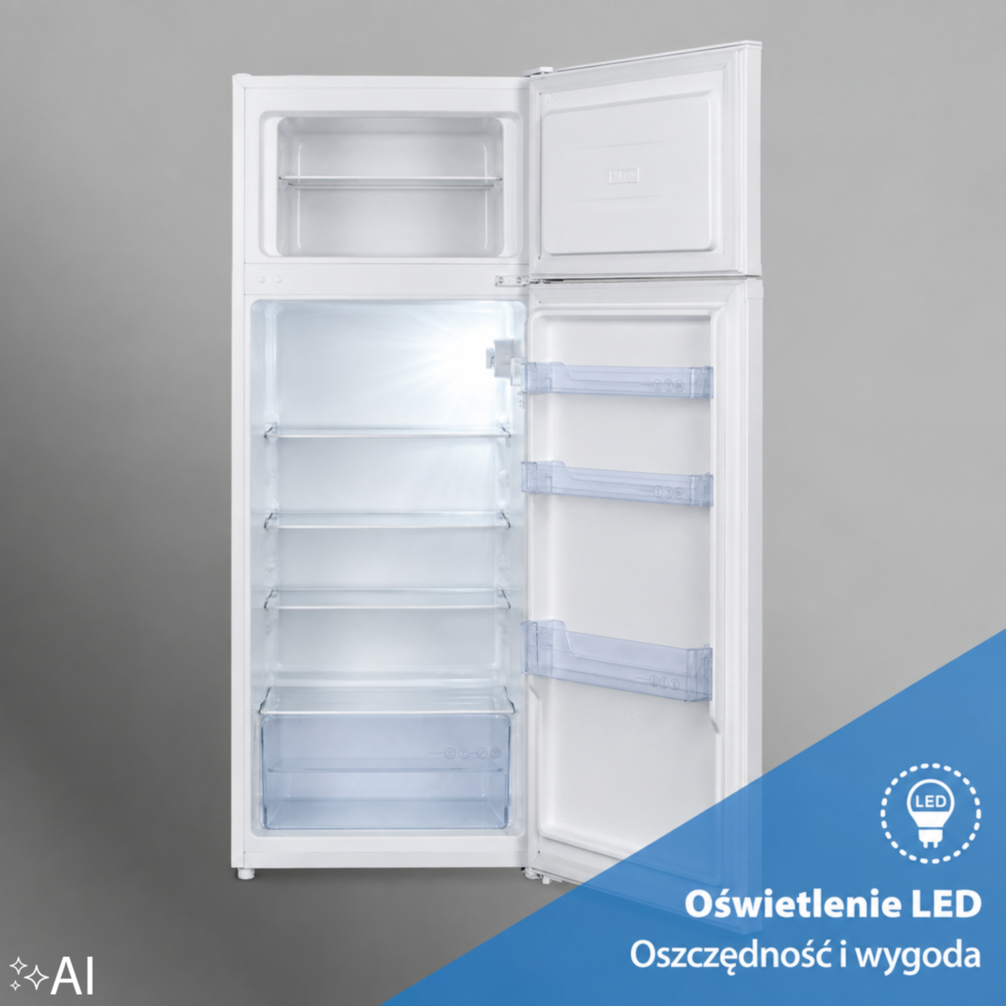 Lodówka BEKO b100 RDSO206K40WN MinFrost EasyPull Oświetlenie LED 143cm Biały