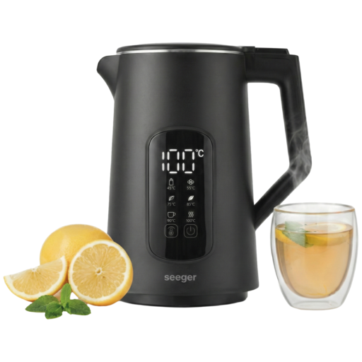 Seeger Digitale Waterkoker met Temperatuurregeling 1.7L Zwart
