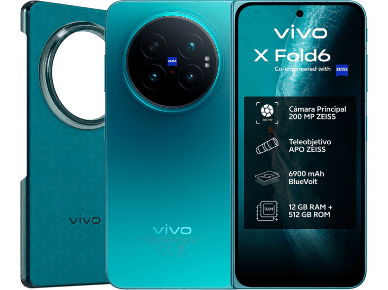 vivo X Fold6, Horizon Blue, 512GB, 12GB RAM, 6.51" AMOLED, Dimensity 9500 Super Edition, 6900 mAh