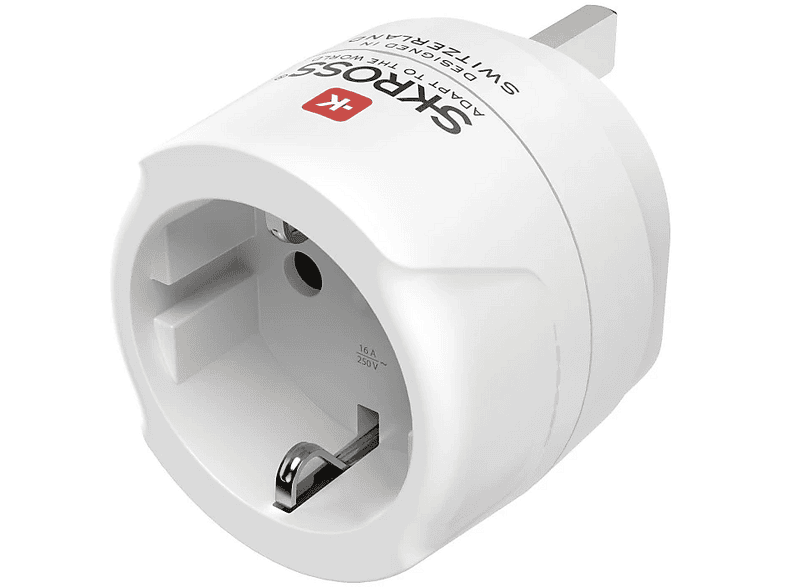 Adaptador de viaje - Hama 00223486, enchufe eléctrico EU UK, Tipo G (RU) F, Blanco