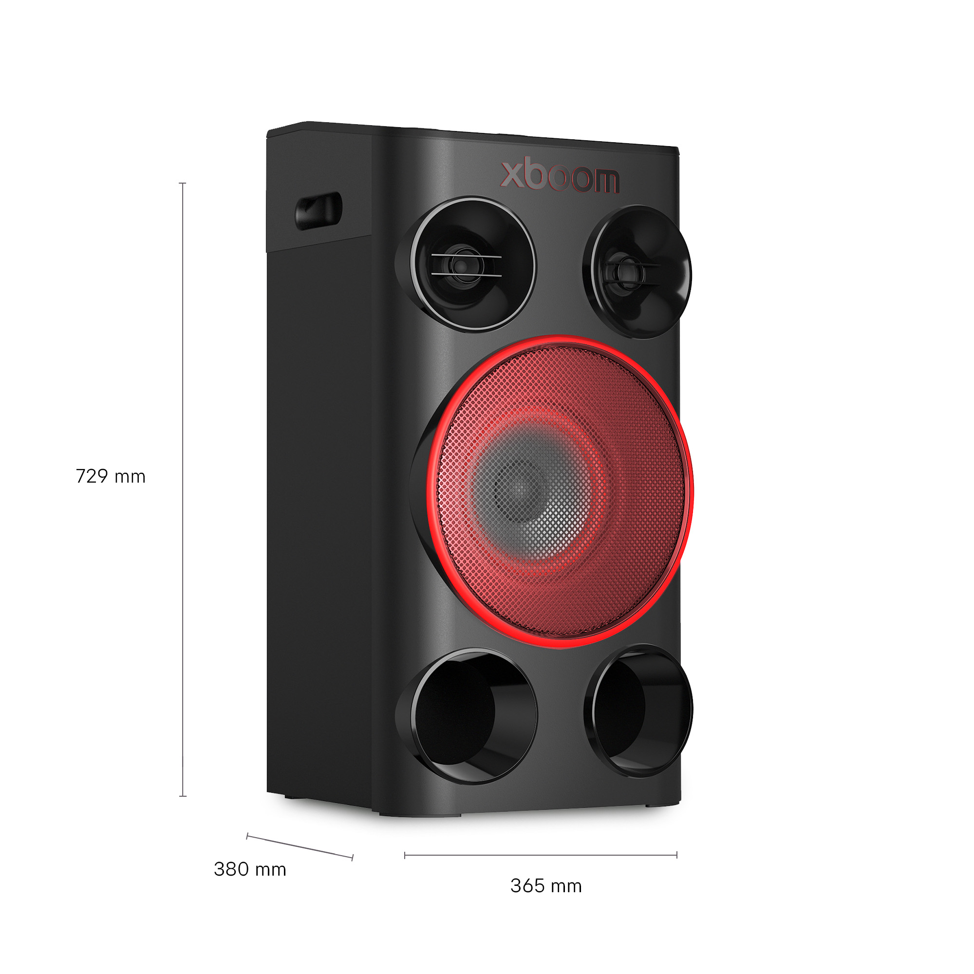 Altavoz de gran potencia - LG POWER 5000, 260 W, AI karaoke, luces LED, efectos de DJ, Bluetooth, Negro
