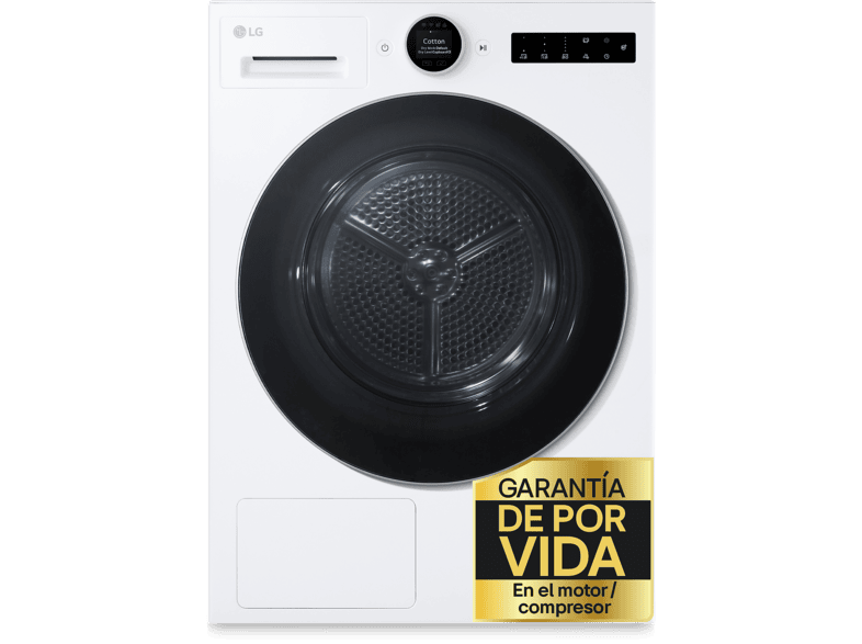Secadora bomba de calor - LG RHX9009TWC, 9 kg, 24 programas, Bomba Dual Inverter, Wi-Fi ThinQ™, Blanca