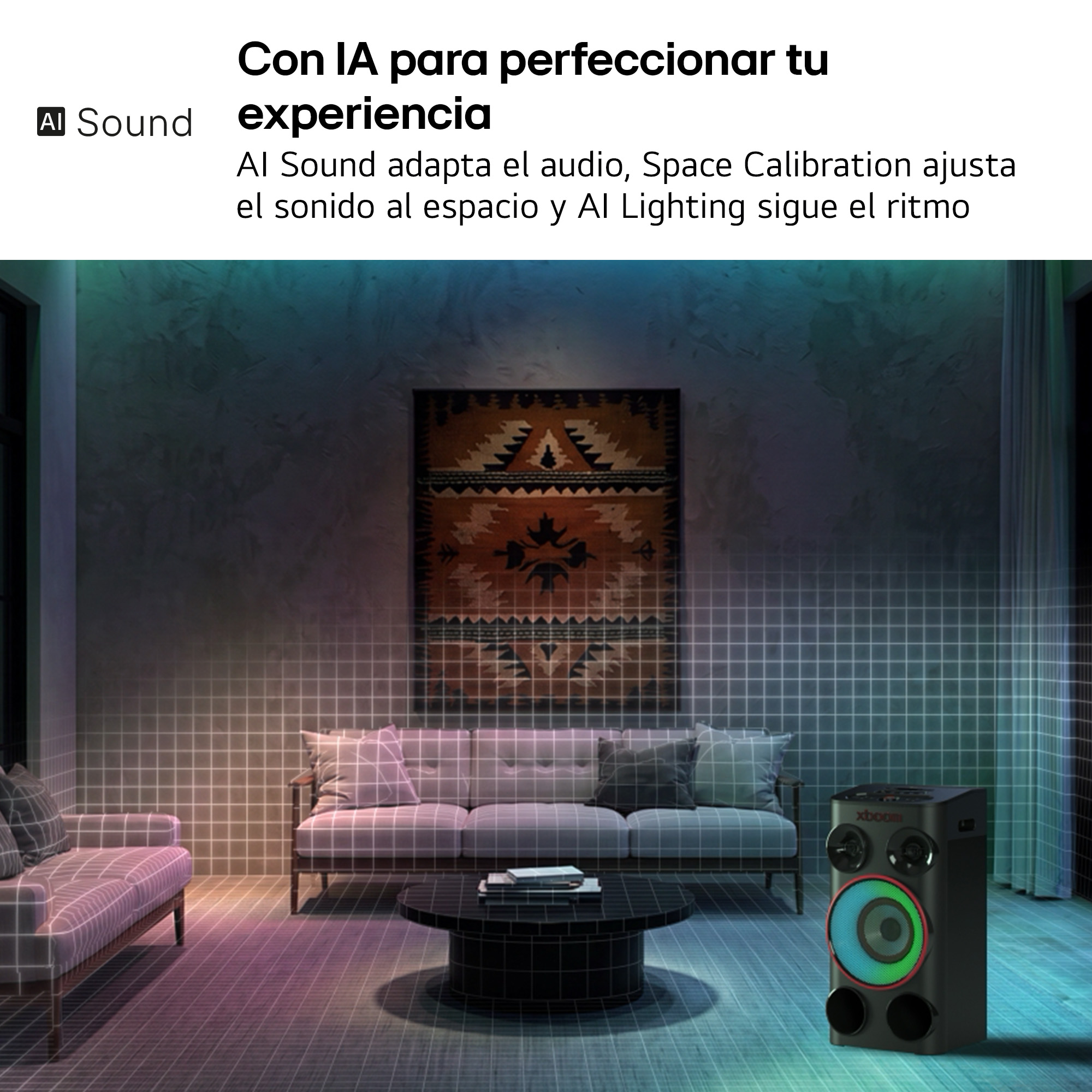 Altavoz de gran potencia - LG POWER 5000, 260 W, AI karaoke, luces LED, efectos de DJ, Bluetooth, Negro