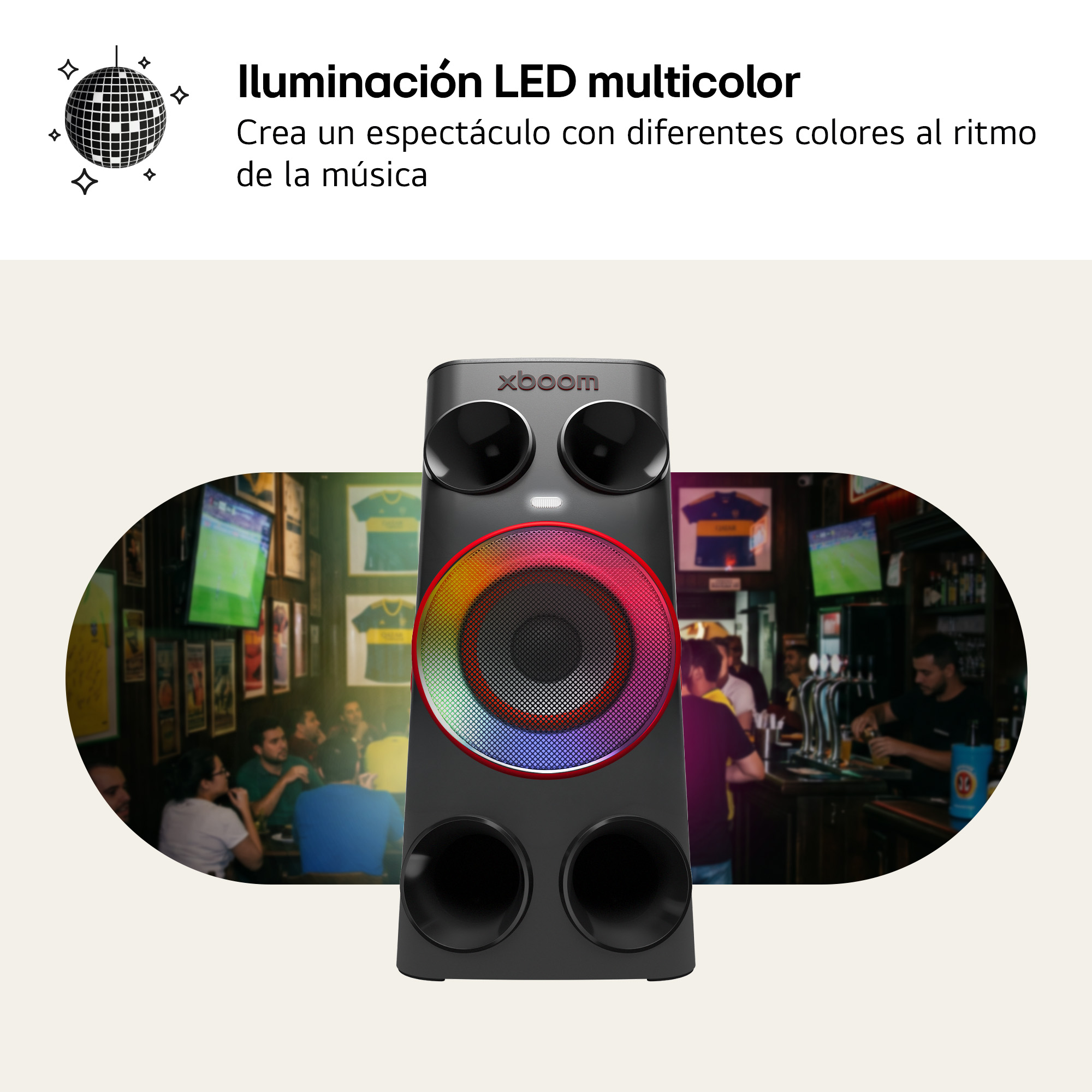 Altavoz de gran potencia - LG POWER 7000, 340 W, AI Karaoke Master, Bluetooth, Negro