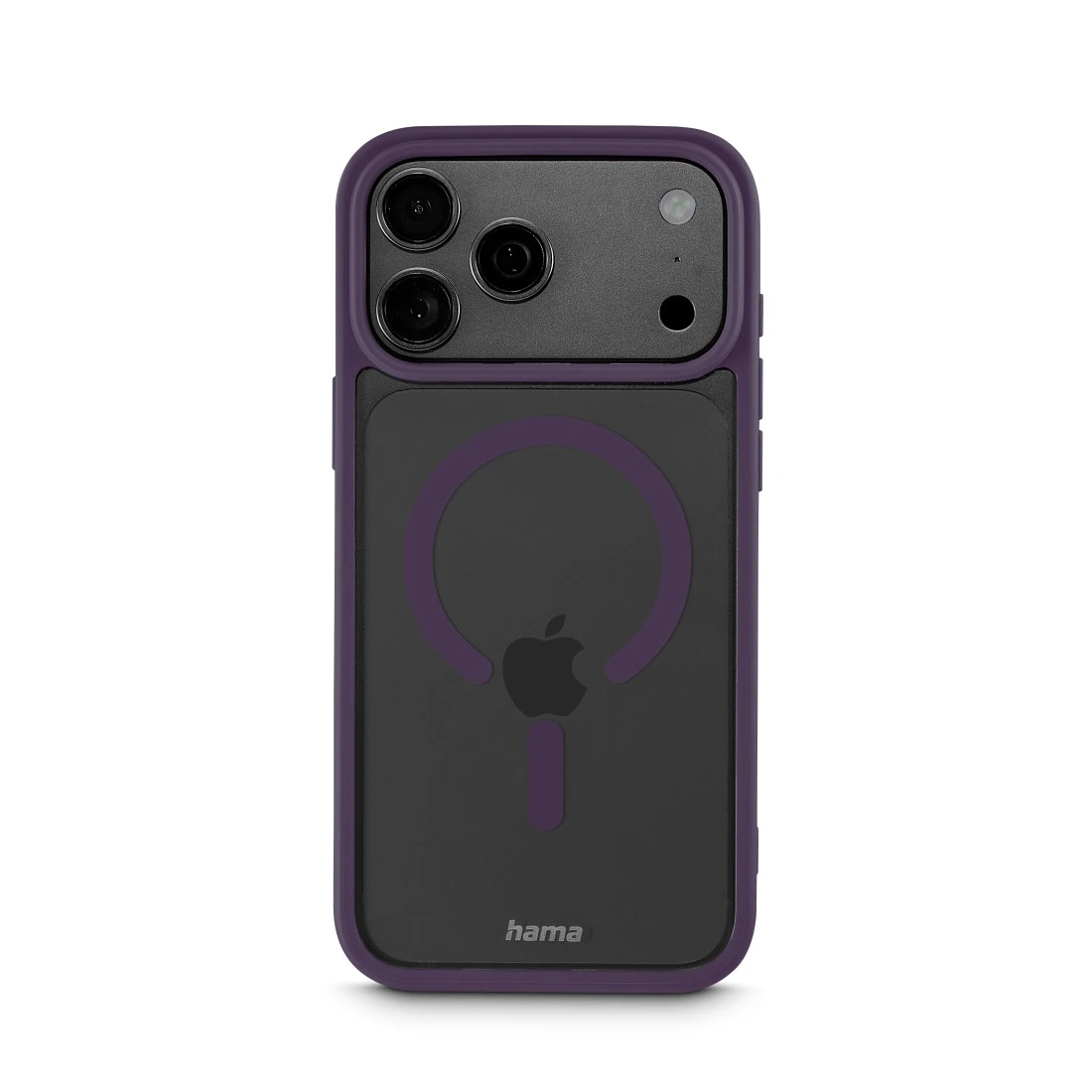Lila Schutzhülle auf einem Smartphone mit Kamera und Magnetring.