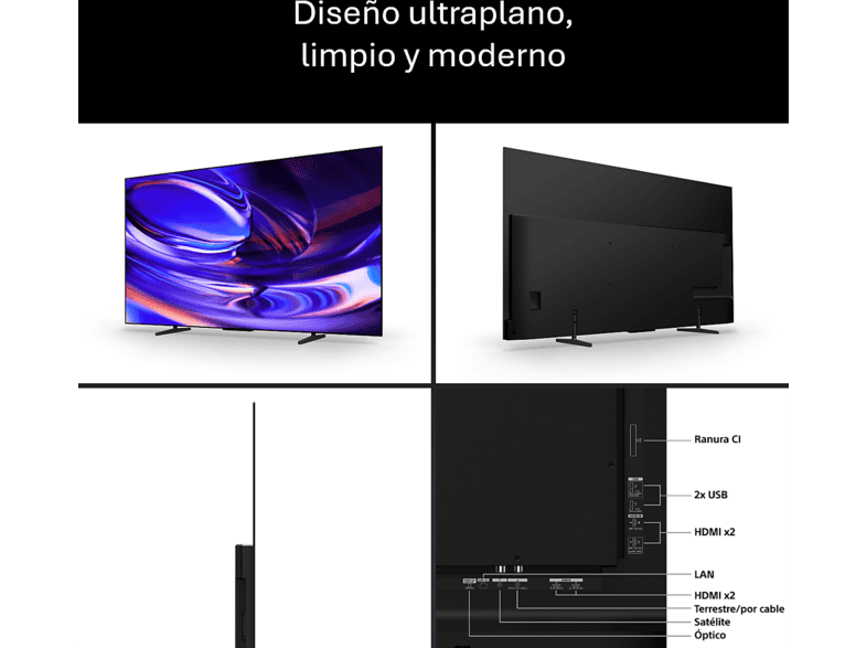 TV OLED 83" - Sony BRAVIA 6, 4K Smart TV/Google con Gemini, 120Hz/VRR/ALLM, Dolby Vision/Atmos, Google Cast, Apple Airplay, Ultra Delgado, 83A65 – imagen 3