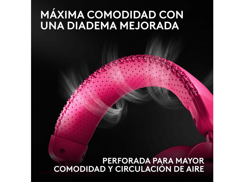 Auriculares gaming - Logitech G Pro X3 Lightspeed, Inalámbrico, BT, Micrófono, Ecualizador, Personalizable, Transductores 50mm, PC-Mac-PS5, Magenta