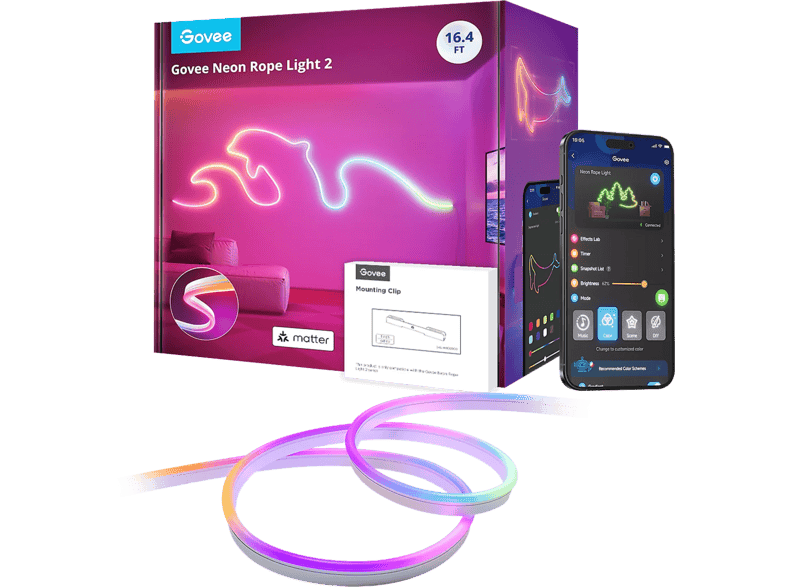 GOVEE Neon Rope Light 2 LED Stripe RGBIC