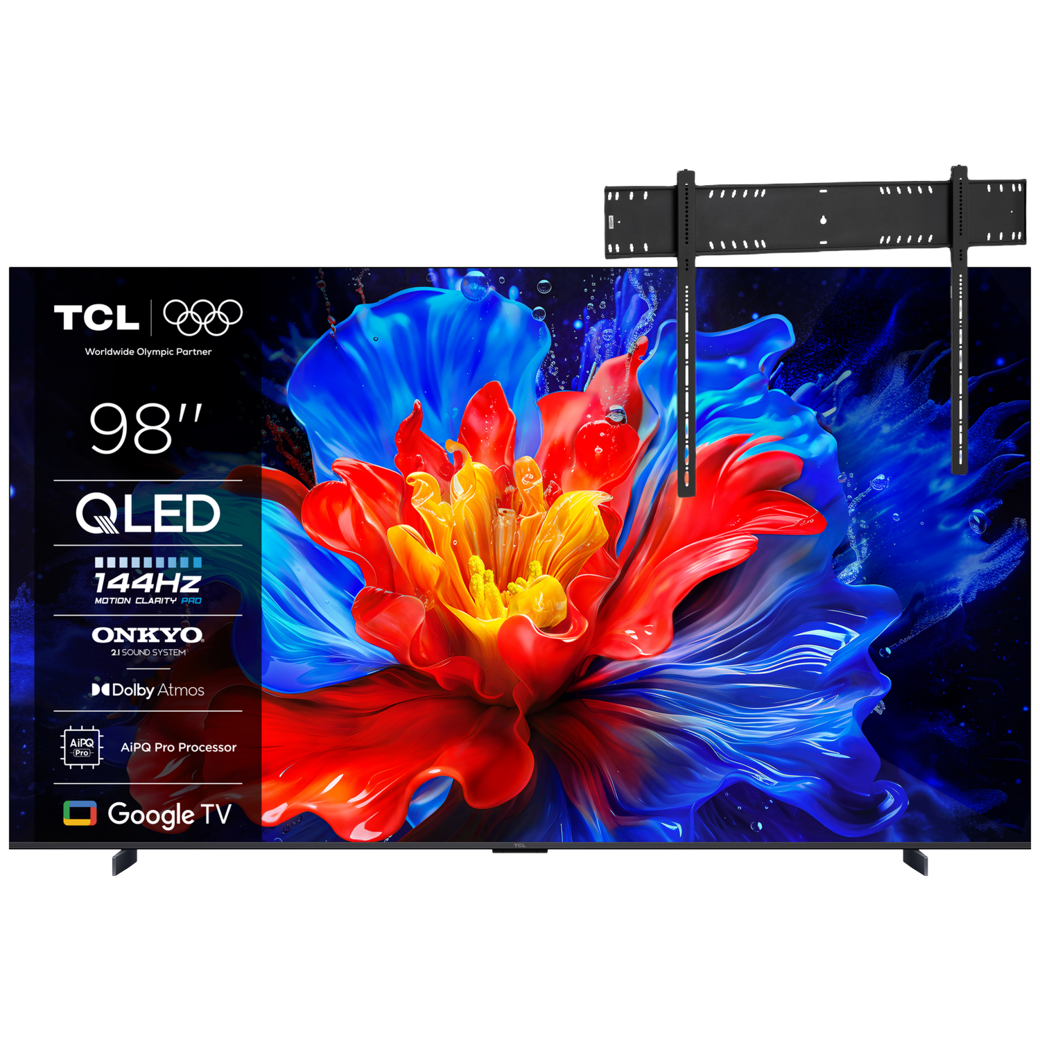 Tcl 98p8k Ultra Hd 4k Qled 98" (2025) + Vogels Vaste Tv-beugel 80"-120" Max 160kg Zwart Tv Bundle