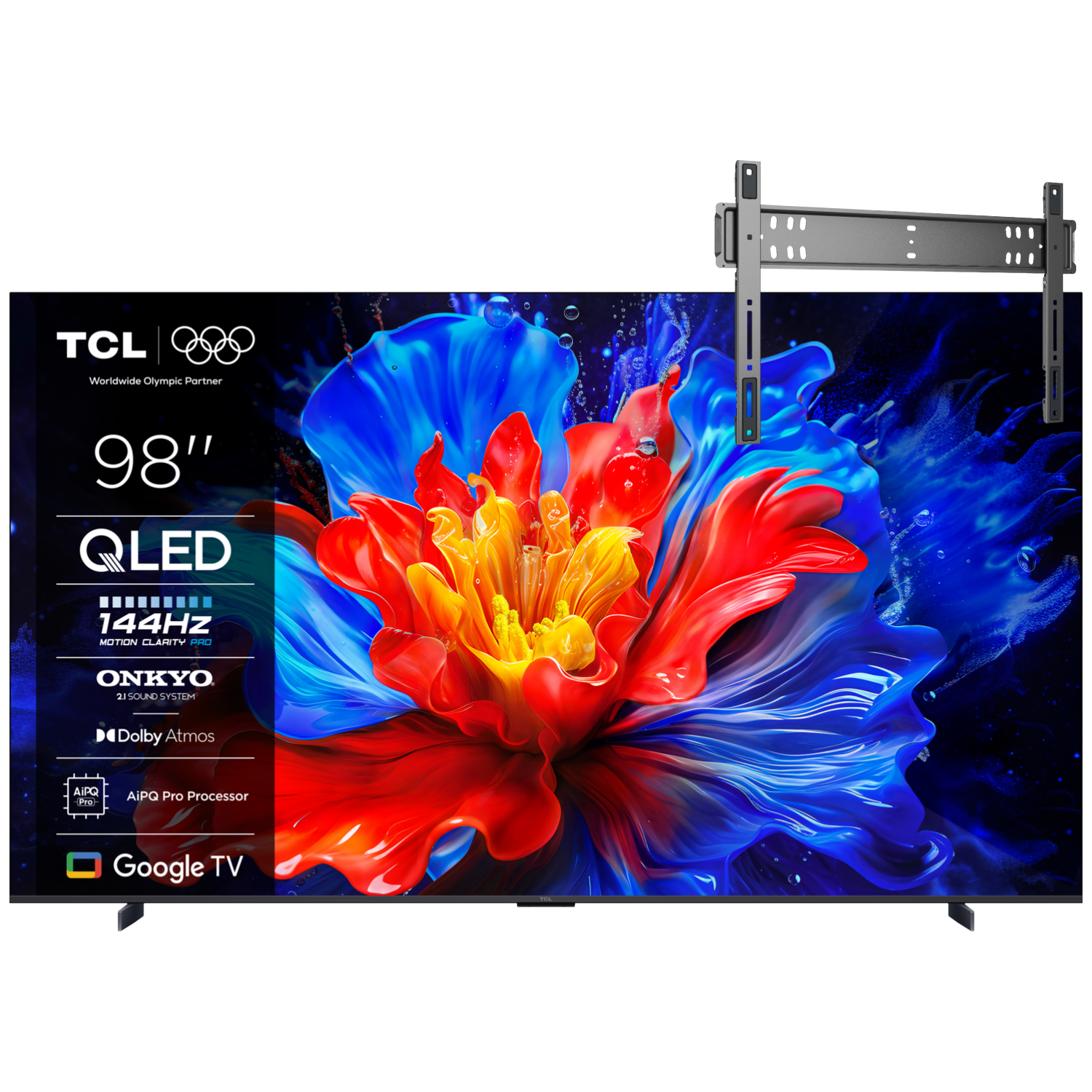 Tcl 98p8k Ultra Hd 4k Qled 98" (2025) + Vogels Vaste Tv-beugel 40"-110" Max 100kg Zwart Tv Bundle