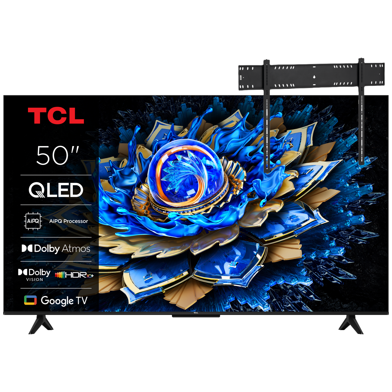 Tcl 50t69c Ultra Hd 4k Qled 50" (2025) + Vogels Vaste Tv-beugel 80"-120" Max 160kg Zwart Tv Bundle