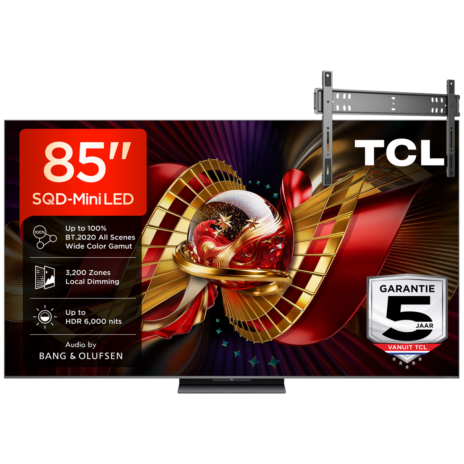 Tcl 85c8l Sqd-mini-led Ultra Hd 4k 85" (2026) + Vogels Vaste Tv-beugel 40"-110" Max 100kg Zwart Tv Bundle