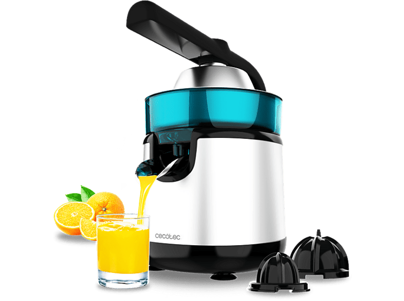 Exprimidor - Cecotec EssentialVita Hyden 120 Steel, W, 2 conos, Filtro de acero inoxidable, 250 ml, Inox