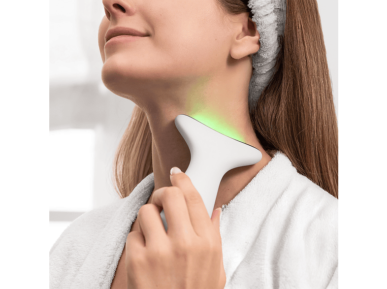Cepillo facial - Cecotec FaceCare Face&Neck Pro Lift, Luz LED roja, verde y azul, EMS, Vibración, Calor e IPX6, Blanco – imagen 3