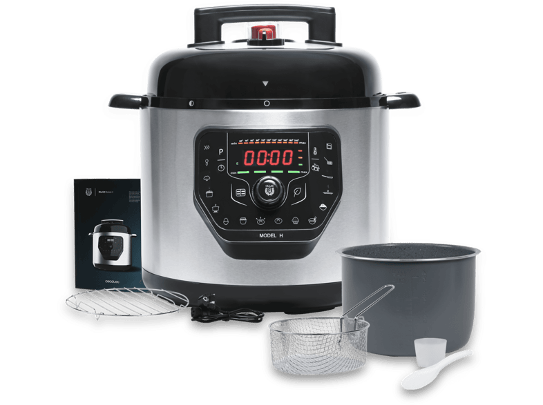 Robot de cocina - Cecotec Olla GM H, 6 L, 19 funciones, Tapa Advance, Modo Eco, 11 temperaturas y 5 niveles presión, Inox