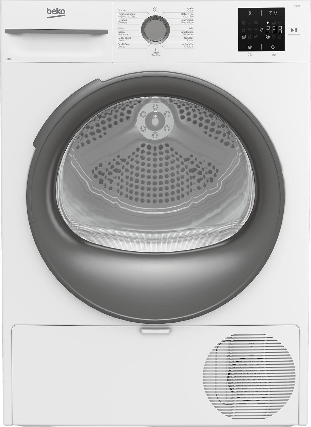 BEKO BM3T3823WMM - Warmtepompdroger - 8 kg - 64 dB - Energielabel D