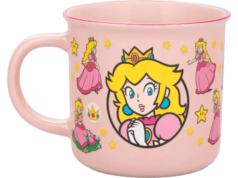 Taza - Sherwood Super Mario: Princesa Peach, Efecto térmico, 350 ml, 9.5 cm, Rosa