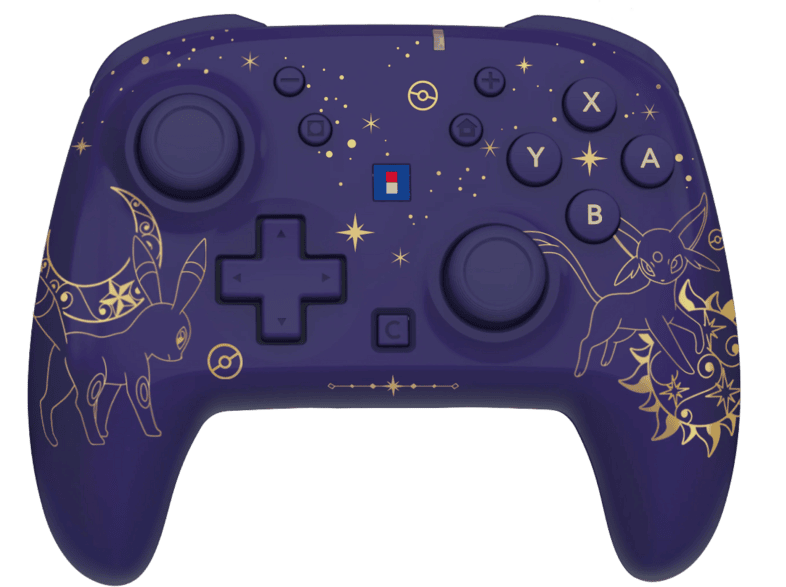 HORI HORIPAD Turbo (Pokémon: Psiana und Nachtara) Wireless Controller Dunkelviolett/Gold für Nintendo Switch 2, Switch, OLED, Lite