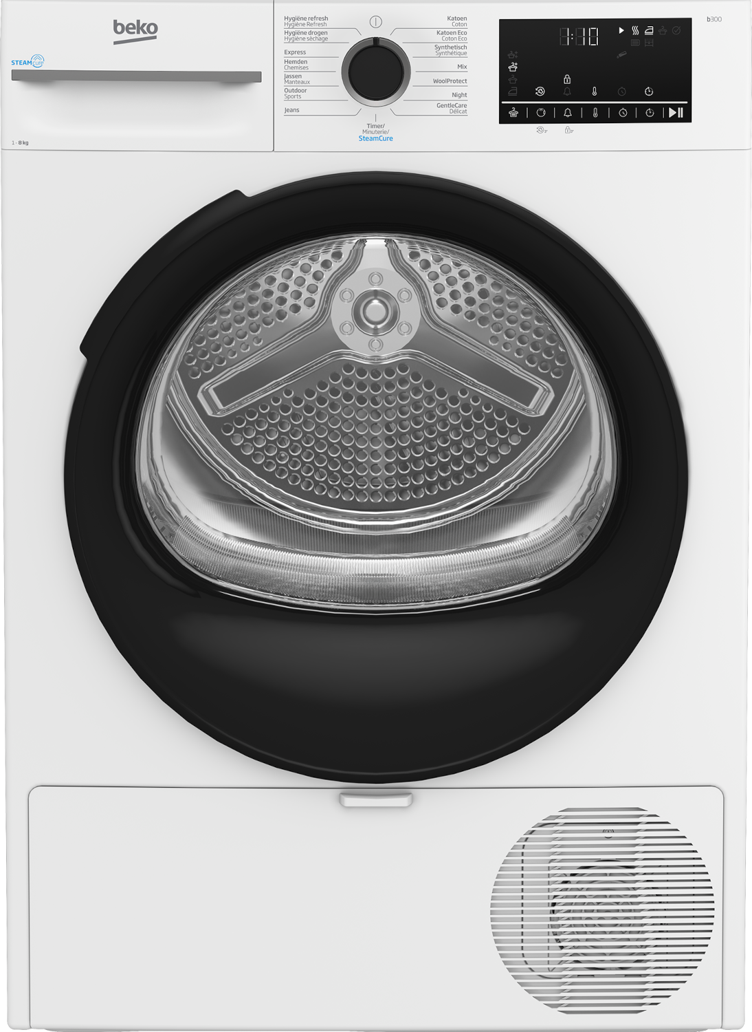 Beko Bm3t3824w - Steamcure Warmtepompdroger 8 Kg 64 Db Energielabel C