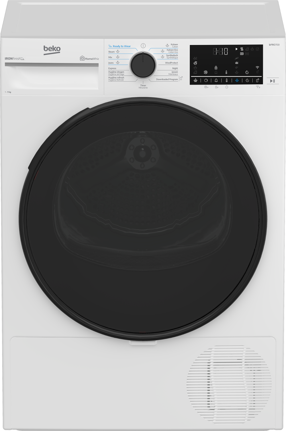 BEKO B5T49924WMM - IronFinish - Warmtepompdroger - 9 kg - 60 dB - Energielabel A Warmtepompdroger